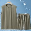 Plus Size 4XL-11XL Oversized Sleeveless T-shirt Summer Men's 2 Pieces Set Fashion Shorts Sets Vintage Clothes
