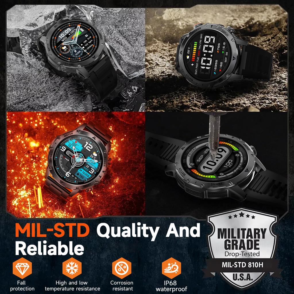 Military 1000mAh Large Battery Smart Watch Digital Bluetooth Call Sports Smartwatch Electronics Watches for Man Android  New