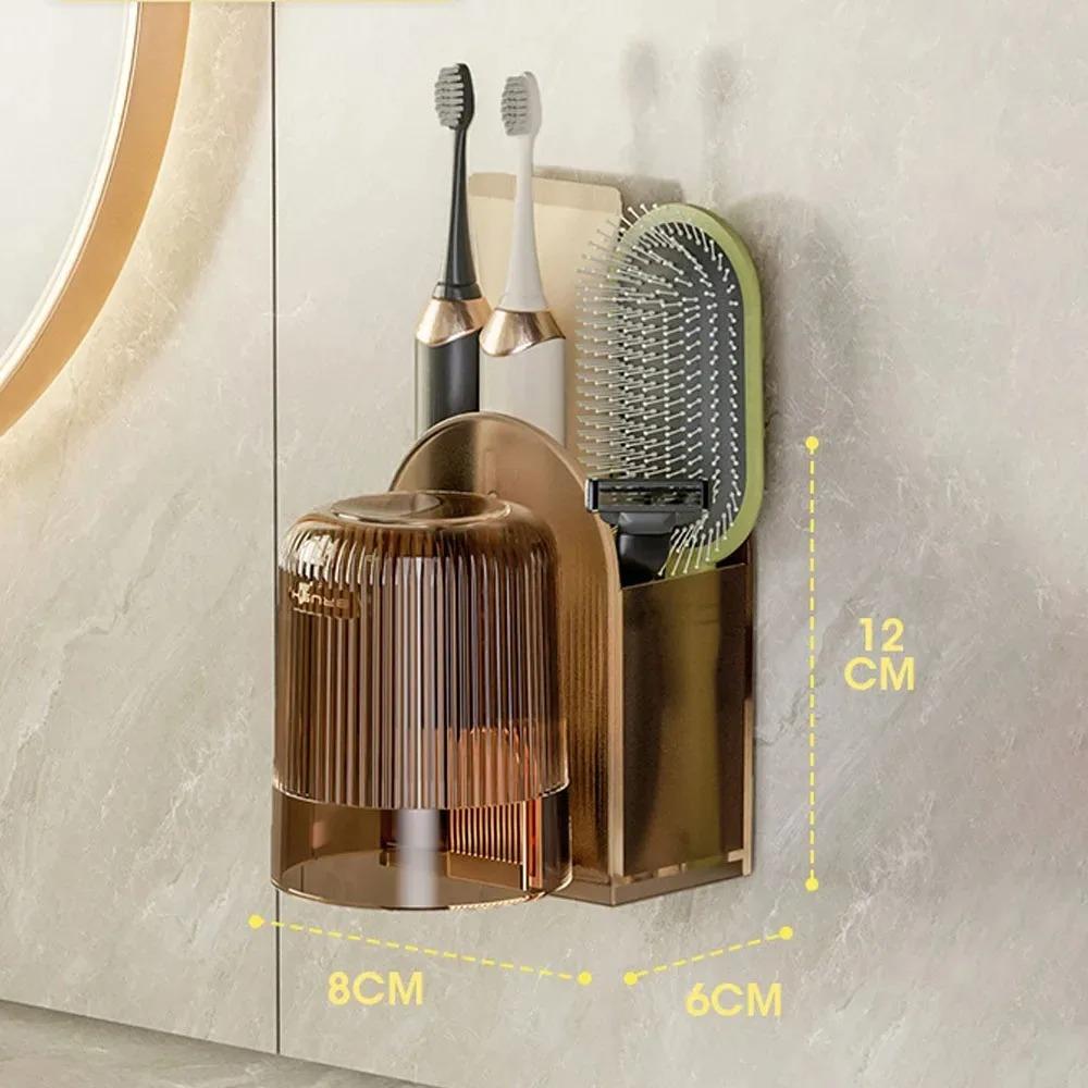 

1-2 шт. стойка для хранения зубных щеток, набор туалетных принадлежностей, чашки, держатель для зубных щеток без проколов, для полоскания горла в ванной, пластиковые изделия для дома