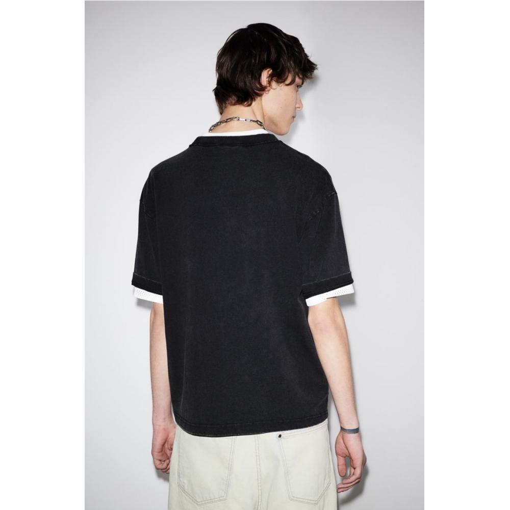 H M PrinTed T sHirT Loose fiT Black