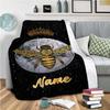 The Moon And The Bee Customize Your Name Blanket Used For Chair Office Sofa Bed Camping Soft And Warm Giving Friends And Relatives Birthday Graduation