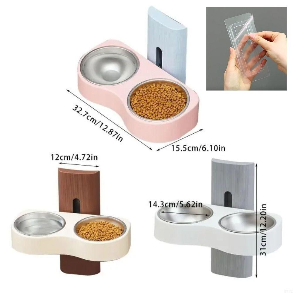 Space Saving Cats Watering Bowl Double Bowl Pet Feeding Bowl Dog Eatting Bowl  for Small Dogs