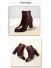Autumn/Winter 2023 Chunky Heel Ankle Boots - Warm Fleece-Lined Leather Shoes for Middle-Aged Women