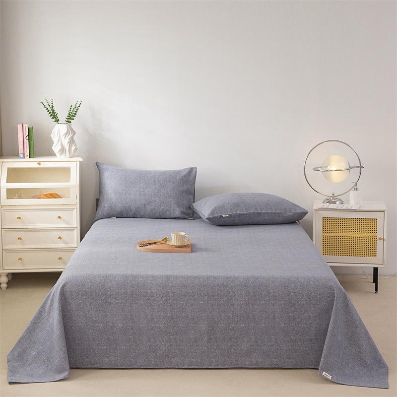 Pure Cotton Thick Bed Sheet Single Piece Bedding Set For Students Dormitory Soft Cool Bed Sheets With Pillowcases 3 Piece Set