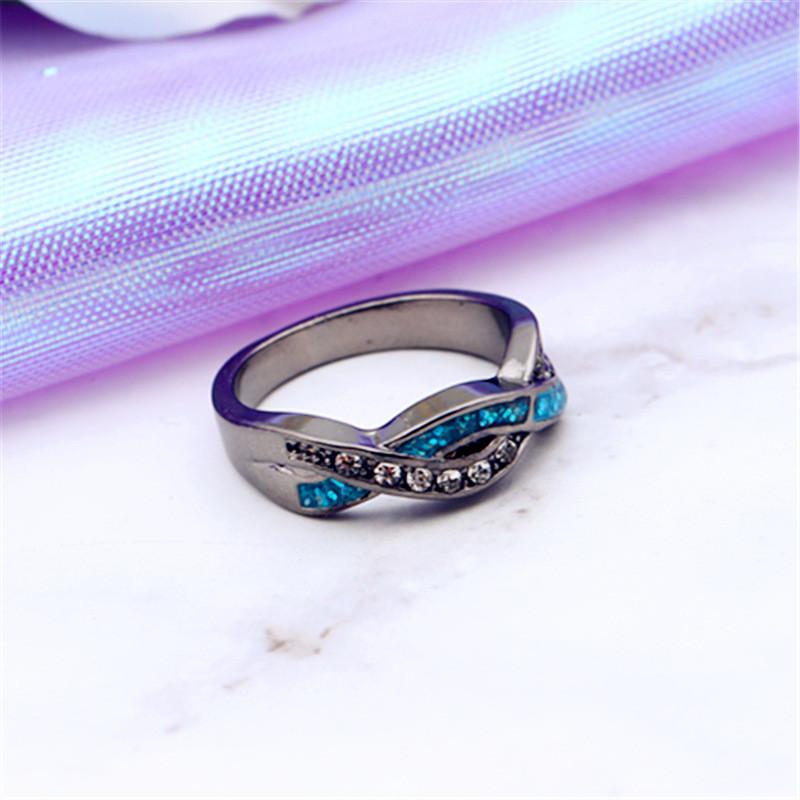 Elegant Blue Opal Ring For Women Featuring Floral Design And Luxurious Materials