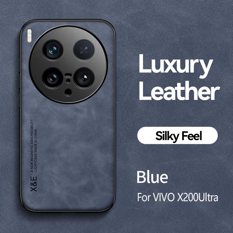 

Retro Magnetic Suede Leather Case on For Vivo X300 X200 X100 Pro X200 X100 Ultra X200S Shockproof Matte Silicone Soft Case Cover vivo X300