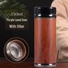 Premium Zisha Purple Clay Men's Insulated Cup with Red Wood Grain