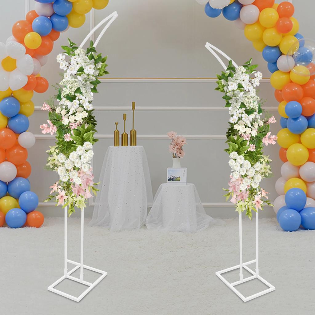 2-Pack Arched Wedding Stands,Steel Tube Floor Standing Arch(11lbs Capacity),Easy Assembly Brackets For Party & Holiday DIY Decor