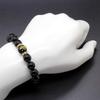 Ishiki Sanskrit Onyx 14mm Hjerte Sutra Armbånd for Menn Tarak Statue av Himmelen Bodhisattva Født i Oksens og Tigerens År Kraftstein