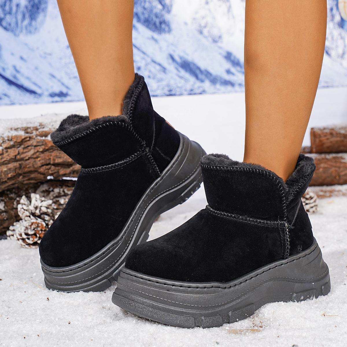 

New Women Snow Boots Comfortable Outdoor Shoes Women Non-slip Winter Warm Plush Short Boots Thick Fur Platform Ankle Boots 36