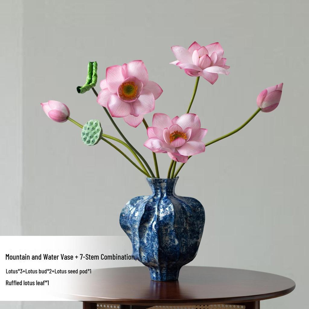 Artificial Lotus Flower Landscape Display for Buddhist Temple Decor