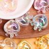5pcs UV Plated Dazzle Transparent Vertical Hole Crown Peach Heart Loose Beads Fashion Pendant DIY Handmade Materials Jewelry Accessories