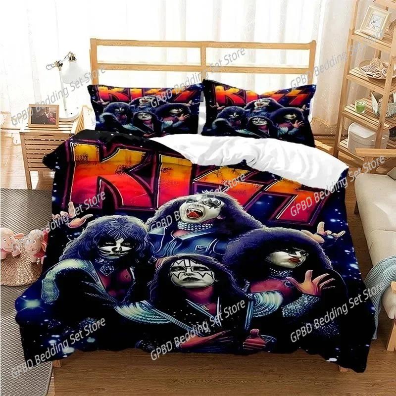 Kiss Rock Band Bedding Set For Bedroom Soft Modern Bedspreads Comefortable Kids Duvet Cover Quilt Cover And Pillowcase