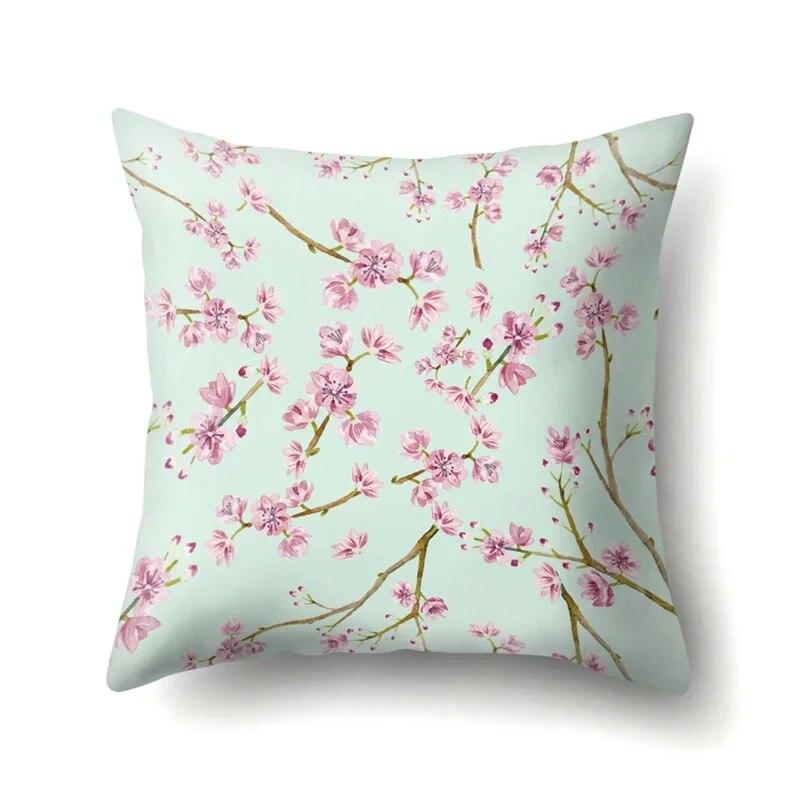 45x45cm Plant Flower and Leaf Printing Series Throw Pillow Cover Sofa Office Seat Car Cushion  Home Decoration