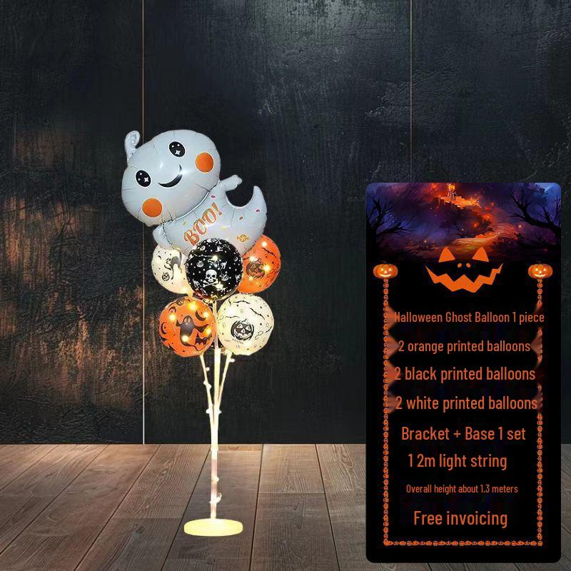 Halloween Pumpkin Skeleton Balloon Columns for Party and Event Decoration