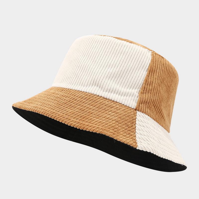 

GEMVIE Unisex Bucket Hat Outdoor Casual Patckwork Corduroy Fisherman Hats for Women Men 56-58cm хаки