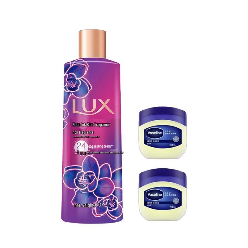 Lux Midnight Orchid Shower Gel and Vaseline Repair Jelly Set