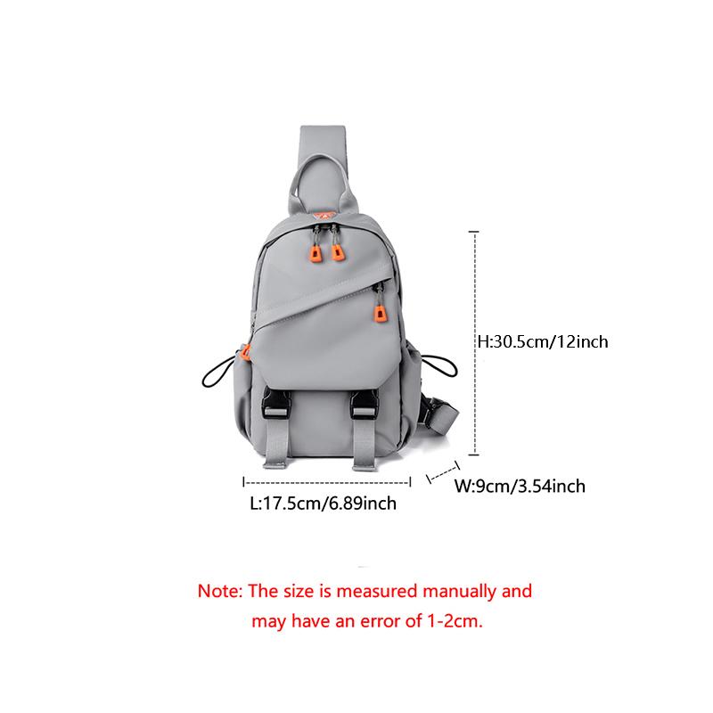 Nylon Fabric Chest Bag Men'S Backpack Single Shoulder Chest Bag Crossbody Chest Bag Waterproof Commuter Backpack