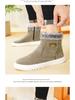 Men's High-Top Snow Boots - Velvet-Lined, Warm Leather, Fur, Slip-On, Winter Cold-Proof.