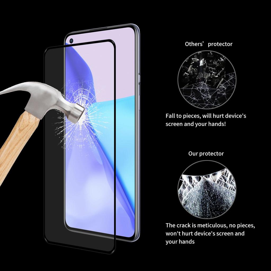 HAT PRINCE pro OnePlus 9 (Verze EU/USA/CN/IN)/9R 0,26 mm 9H 2,5D Fólie z tvrzeného skla Ochranná fólie na displej [Celoplošné lepení]