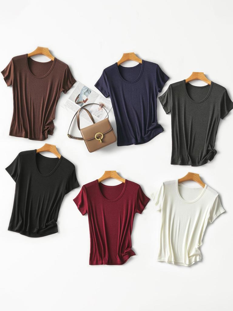 Rong Tai Tencel Wool Ribbed Cooling Slim Fit Tee - Short Sleeve 2026
