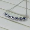 SACE GEMS S925 Sterling Silver Certified 3*4MM Natual Sapphire Pendant Necklaces for Womne Engagement Cocktail Party Fine Jewelry