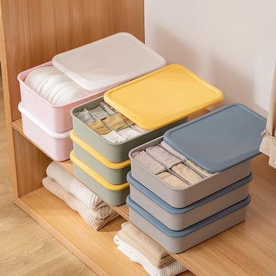 Noua cutie de depozitare din plastic pentru lenjerie de corp cu capac Dulap pentru casa Organizator de haine Dormitor Sutiene șosete Separator de sertar Organizatori Artefact