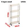 Scaffale da cucina a 3/4 strati Scaffale da bagno mobile in plastica con ruote Organizzatore salvaspazio