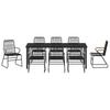 Outdoor Dining Set 9 pcs Black Powder Coated Steel