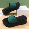 Ladies thick bottom one-word drag new heightening non-slip outer wear beach slippers