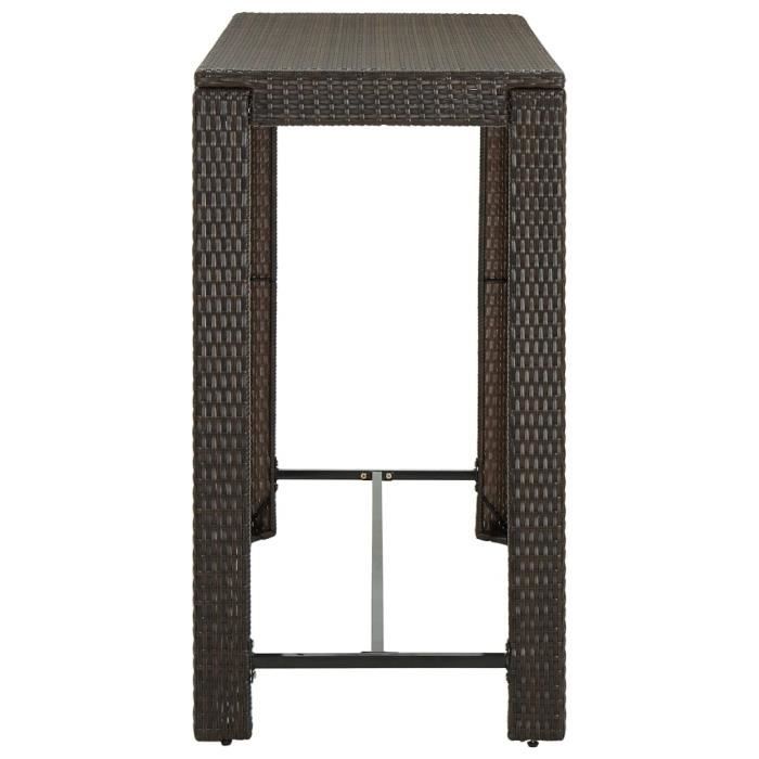 VidaXL Garden Bar Table Brown 140.5x60.5x110.5cm Wicker