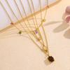 Colorful Zircon Round Pendant Necklace For Women Fade Resistant Versatile Spring Summer Collarbone Chain