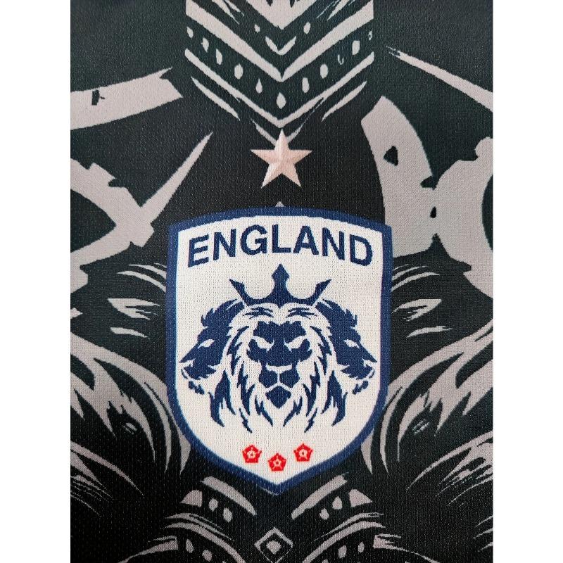 Pánské fotbalové triko England Lions se stylovým potiskem lva, kulatý výstřih a pohodlný sportovní top, vhodné pro herní trénink,