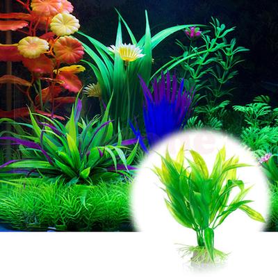 Plastic Manmade Water Plant Grass Green 15Cm Height For Aquarium