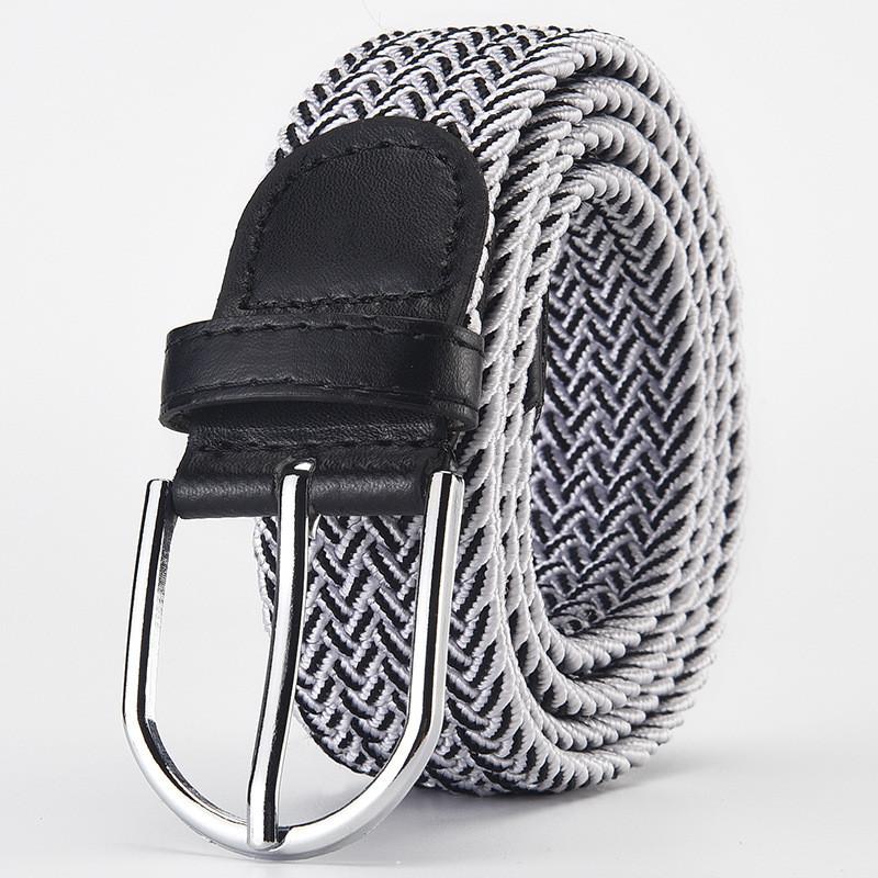Stylish Woven Stretch Casual Mens Belt With Alloy Buckle For Fashionable Wear