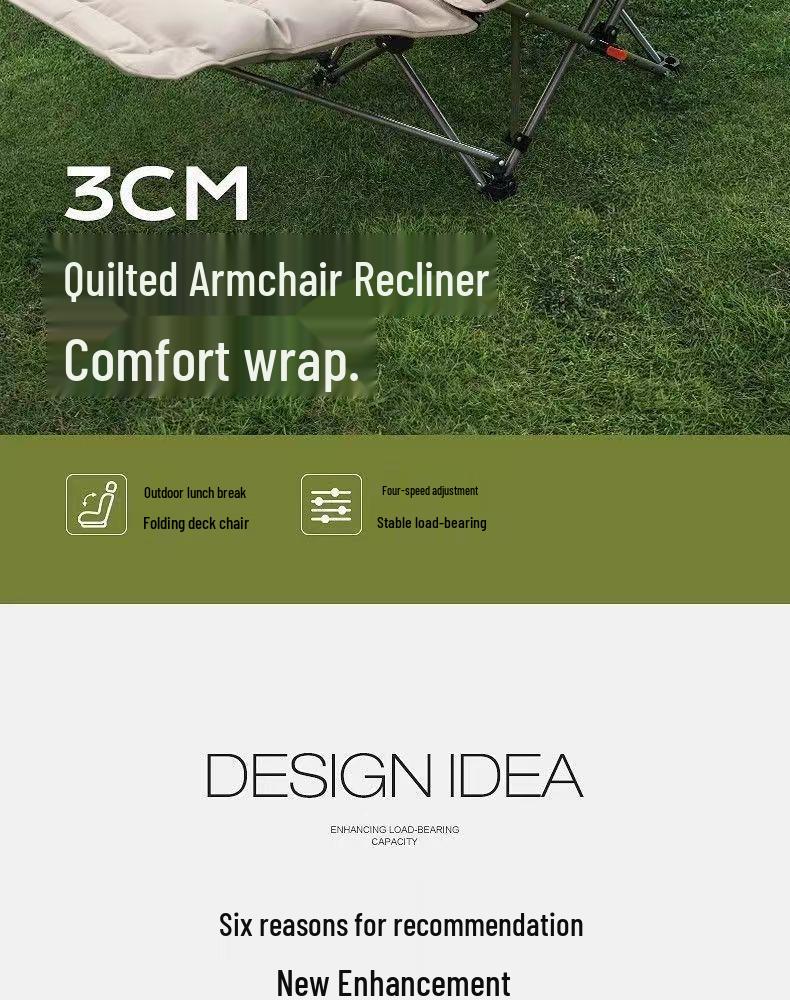 Adjustable Cotton-Padded Folding Recliner Chair with Leg Rest
