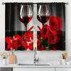 2pcs Farmhouse Kitchen Curtains Rustic Country Short Fork Spoon Knife Savor Vintage Window Treatment For Bedroom Living Room