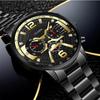 Men's Quartz Wristwatch: Stainless Steel Band, Luminous Hands, Date Display