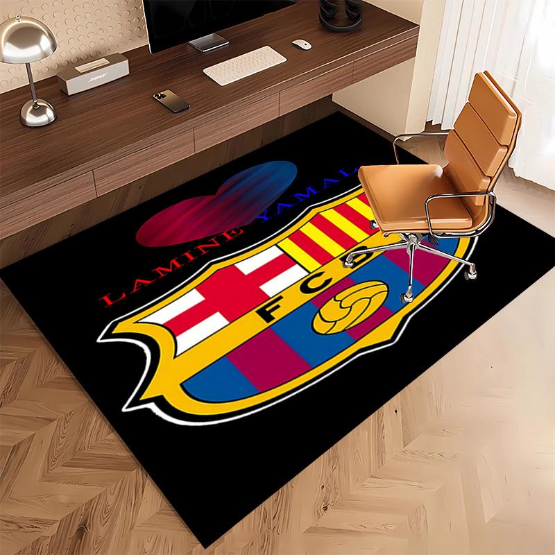1pc FC Barcelona Print Area Rug - Soft, Washable Non-Slip Indoor Mat, Living Room, Home Office Decorative Rug,Office Decorative