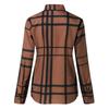 Women's Casual Loose Lapel Long Sleeve Plaid Printed Shirt Blouse Shirts Tops