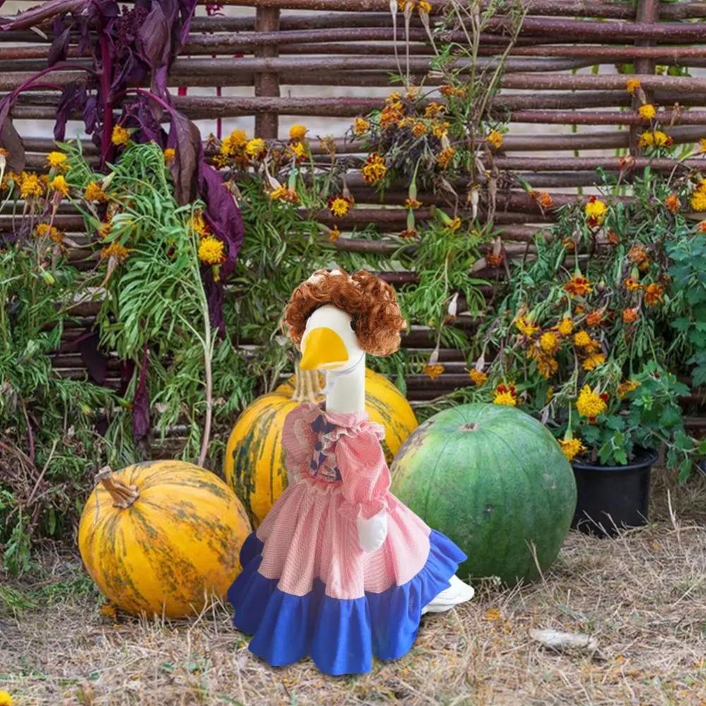 Halloween Christmas Porch Geese Pet Wigs Cosplay Props Garden Statue Decor  Gift