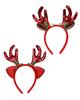 NHCDFA 2 PCS Christmas Headband, Christmas Reindeer Headband with Two Antler Styles, Festive Holiday Hair Accessories for Christmas Party, Family Ph