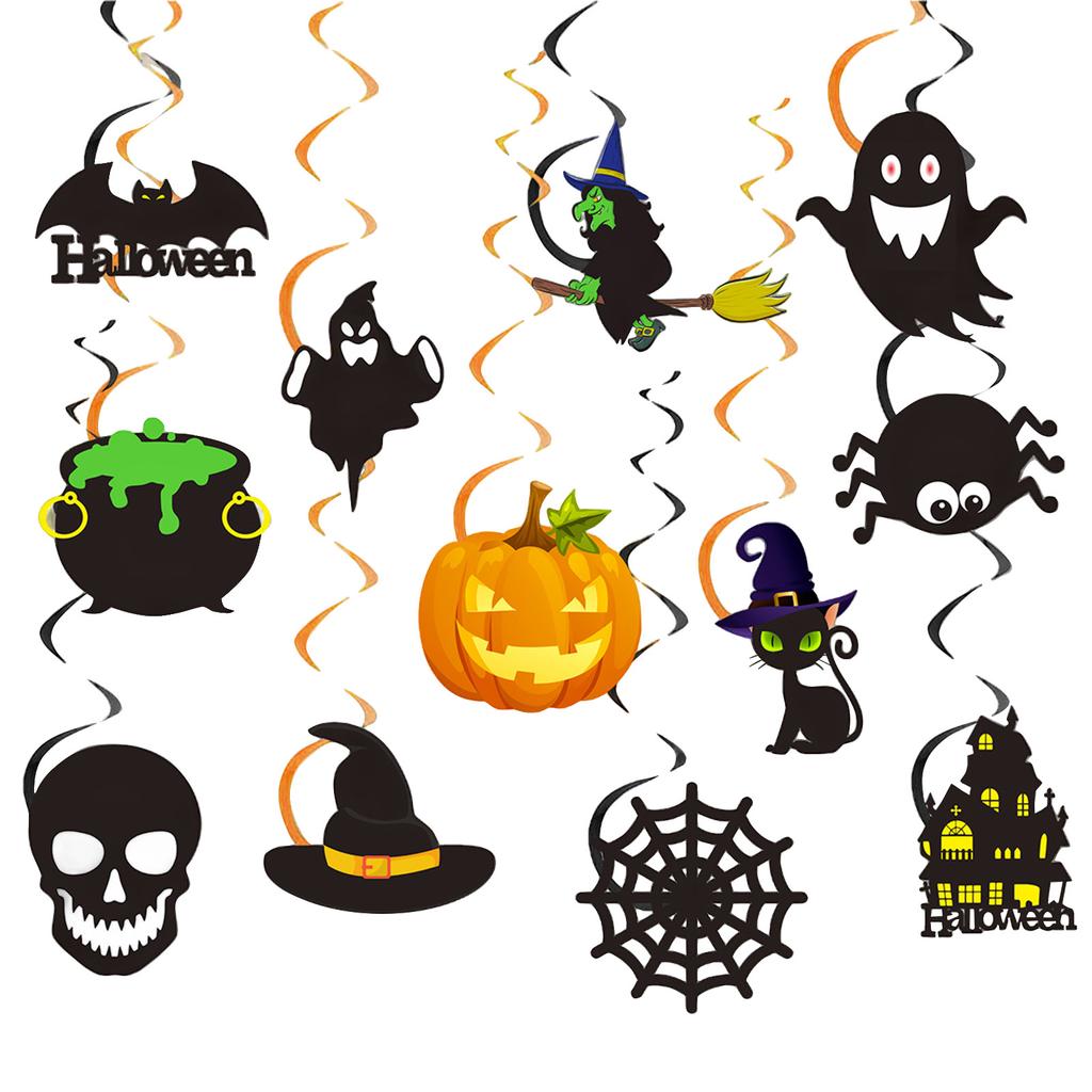 Halloween Birthday Party Hanging Interior Decoration, Cute Pumpkin Ceiling Hanging Ribbon, Suitable For Halloween Theme Party Decoration