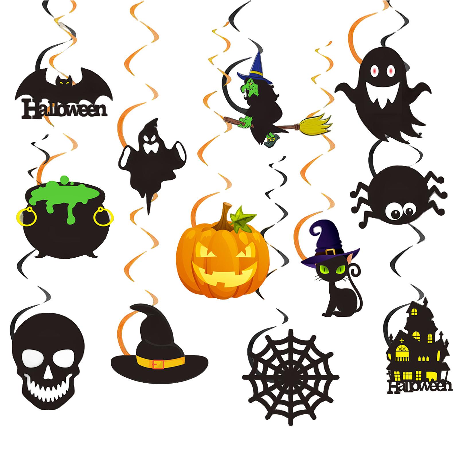 

Подвесное украшение для интерьера на день рождения в стиле Хэллоуин, милая тыква, подвешенная на потолок на ленте, подходит для украшения тематической вечеринки на Хэллоуин One Size