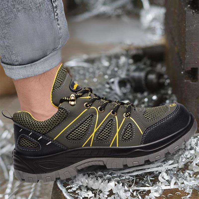 Oulylan Male Anti-Smash Work Protection Sneakers Wear-Resistant Steel Toe Safety Footwear Fashion Breathable Comfort Labor Shoes