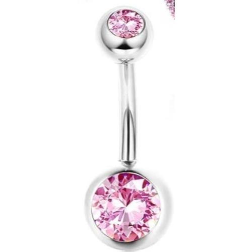 

Bobisty 1Pc Belly Button Piercing Ring Surgical Steel CZ Heart Belly Rings for Women Dangle Navel Piercing Summer Jewelry 14G Navel & Bell Button Rings&Body