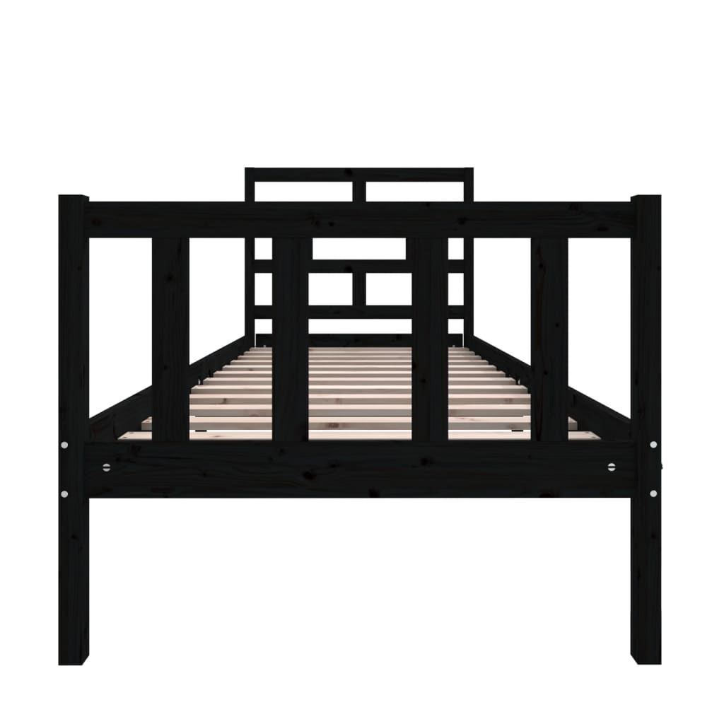 Solid Wood Bed Black Pine 75 x 190 cm