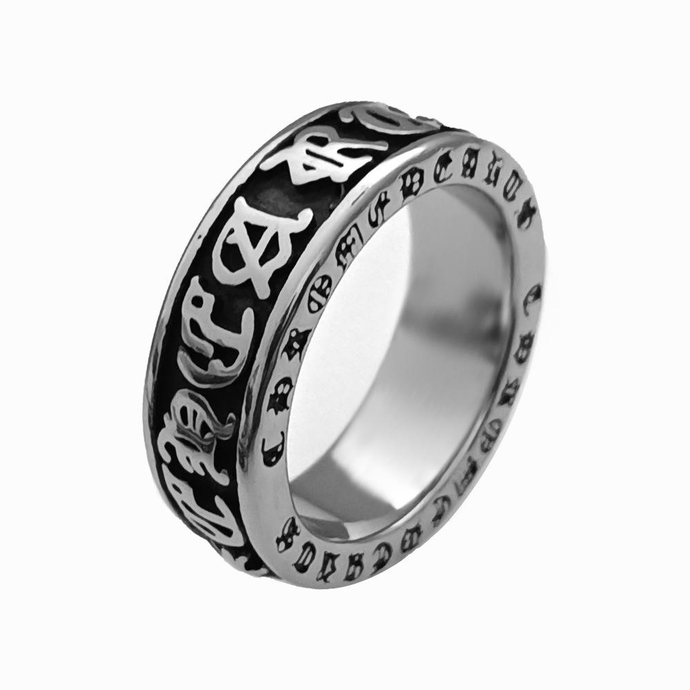 Cross-border Bramble Vine Woven Titanium Steel Ring - Hip Hop Style, Non-fading Niche Jewelry for Men