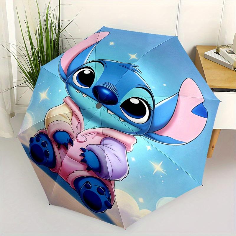 

Stitch, Cute Themed Automatic opening and closing folding umbrella, 8 rib windproof, compact travel design, suitable for all occasion | Fash