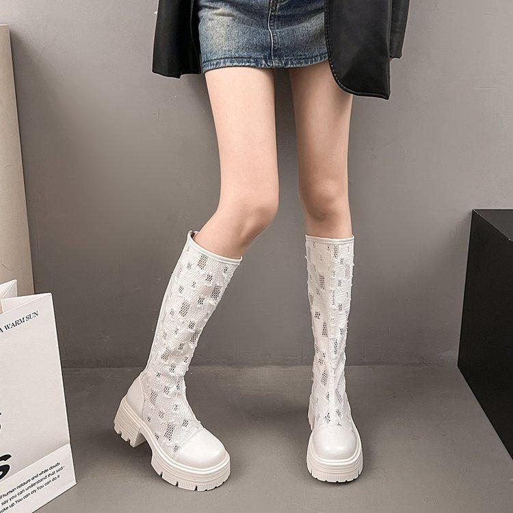 Fashion 2025 New Women's Boots Summer Mesh Breathable Knee-high Boot Designer Women Boots Outdoor Non Slip Platform Boots Botas De Mujer